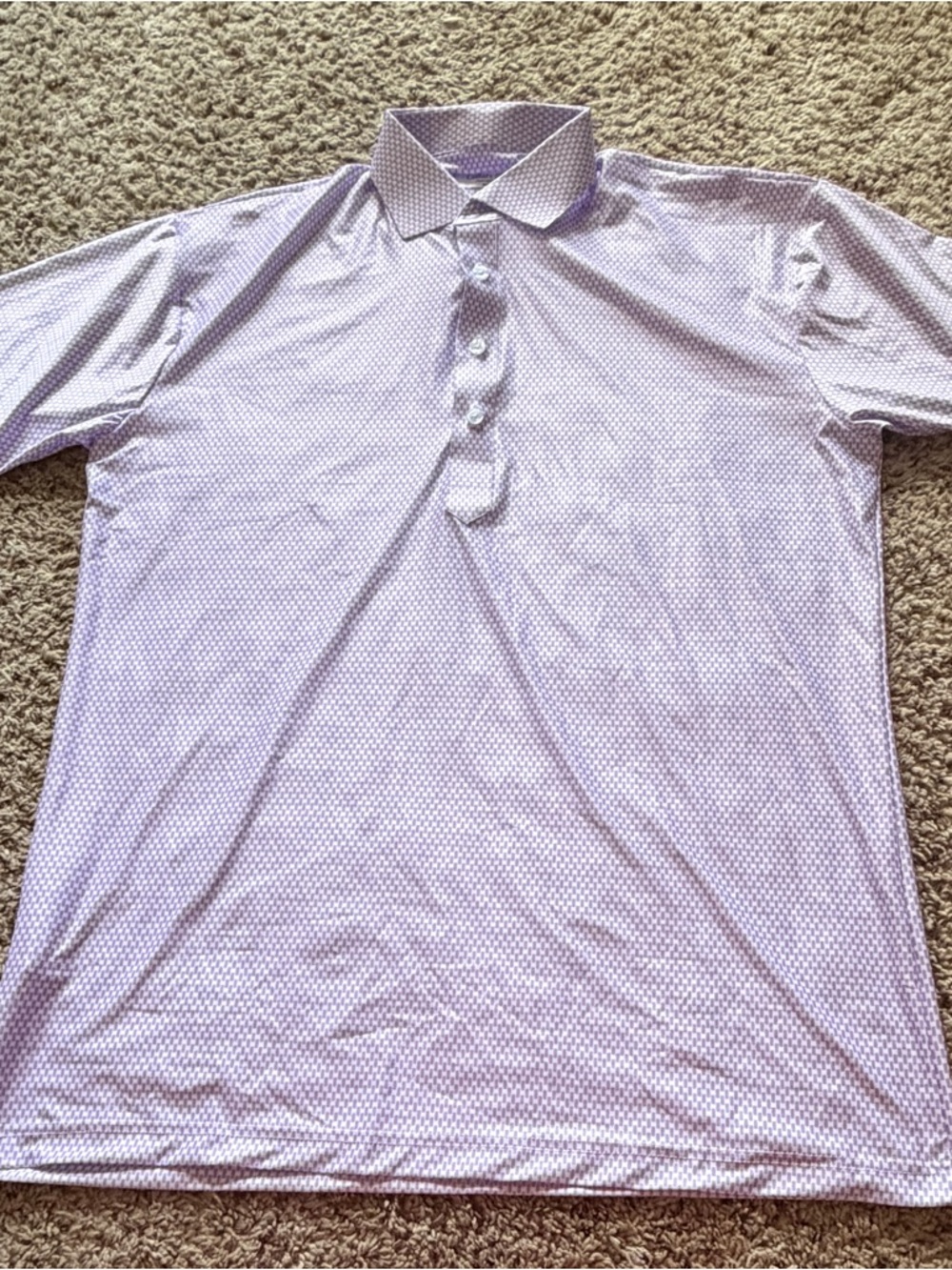 Men's Lavender Micro-Print Polo Shirt